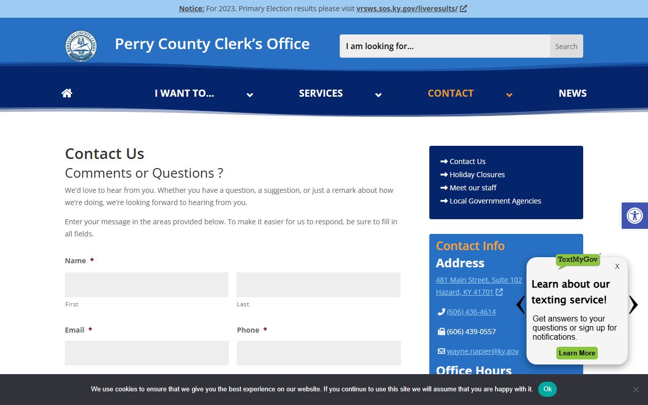 Perry County Circuit Court Clerk records contact comparison