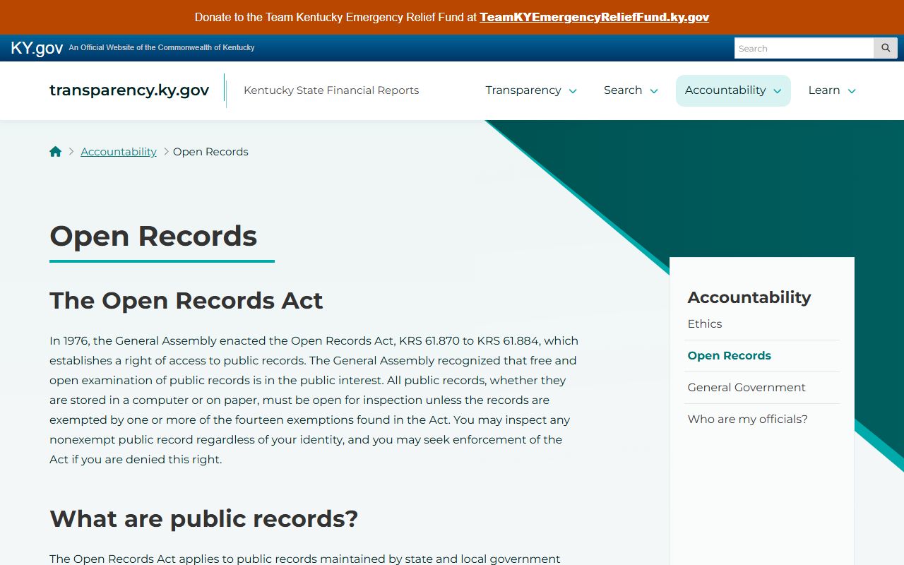Perry County court records access and Kentucky open records guidance