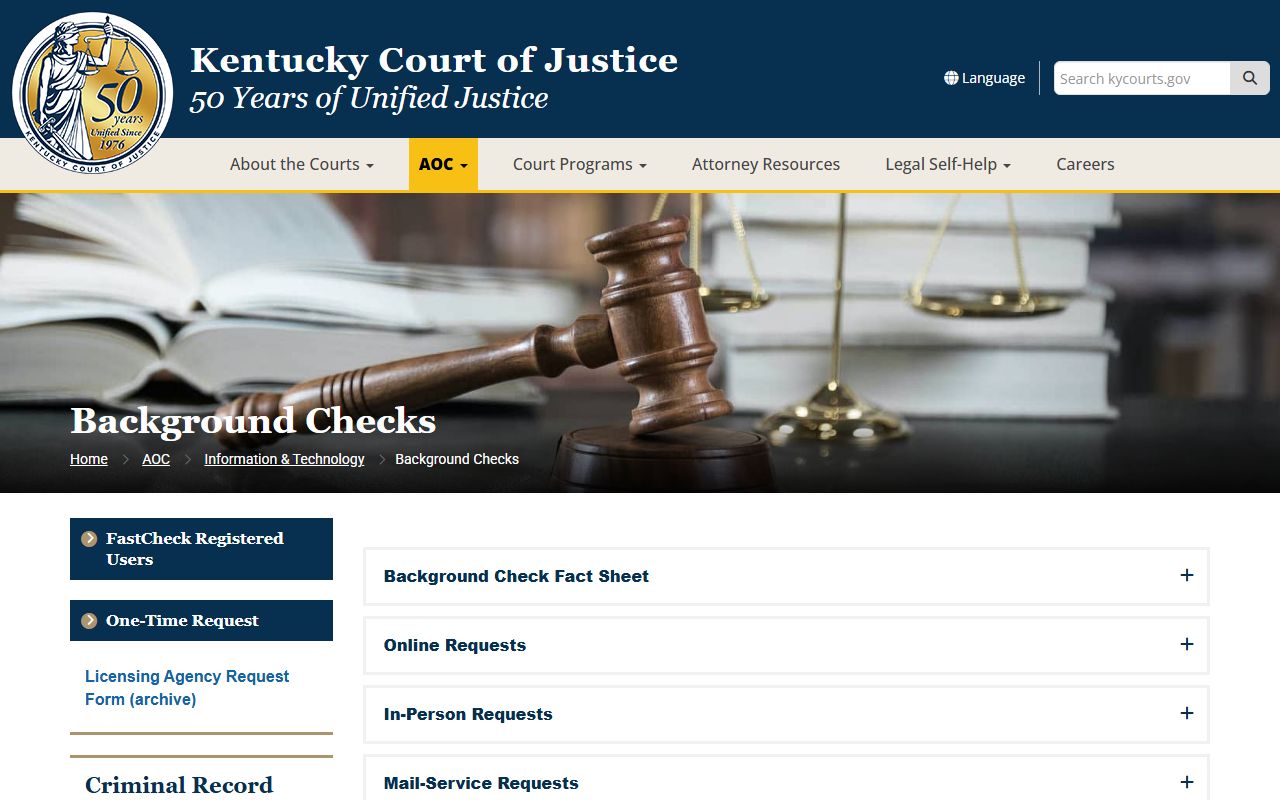 Perry County criminal court records and AOC background check guidance