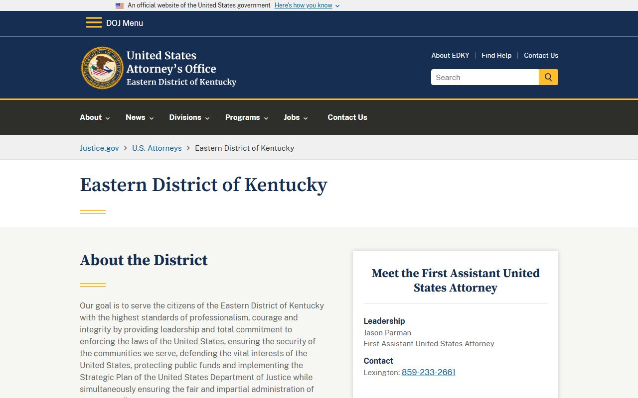 Perry County criminal court records and federal Eastern District of Kentucky prosecution