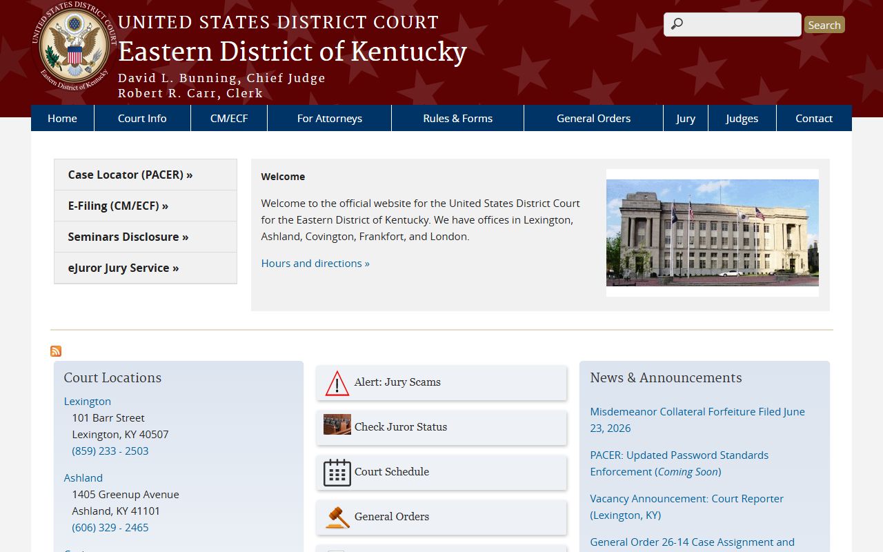 Perry County inmate records Eastern District of Kentucky federal court