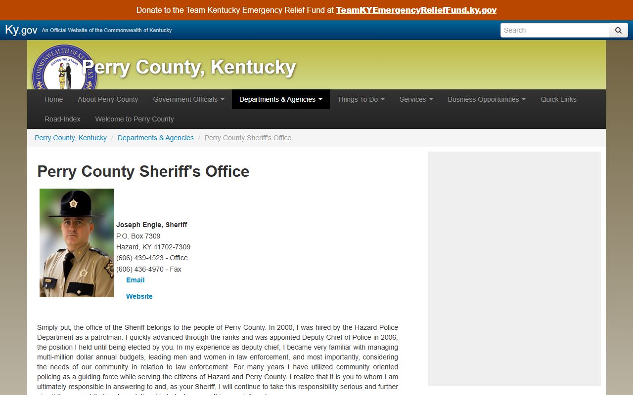 Perry County warrant records sheriff office access